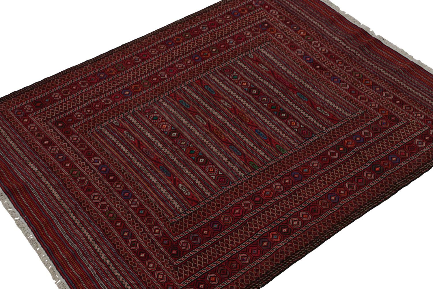 Red Vintage Afghani Baluch Tribal Kilim