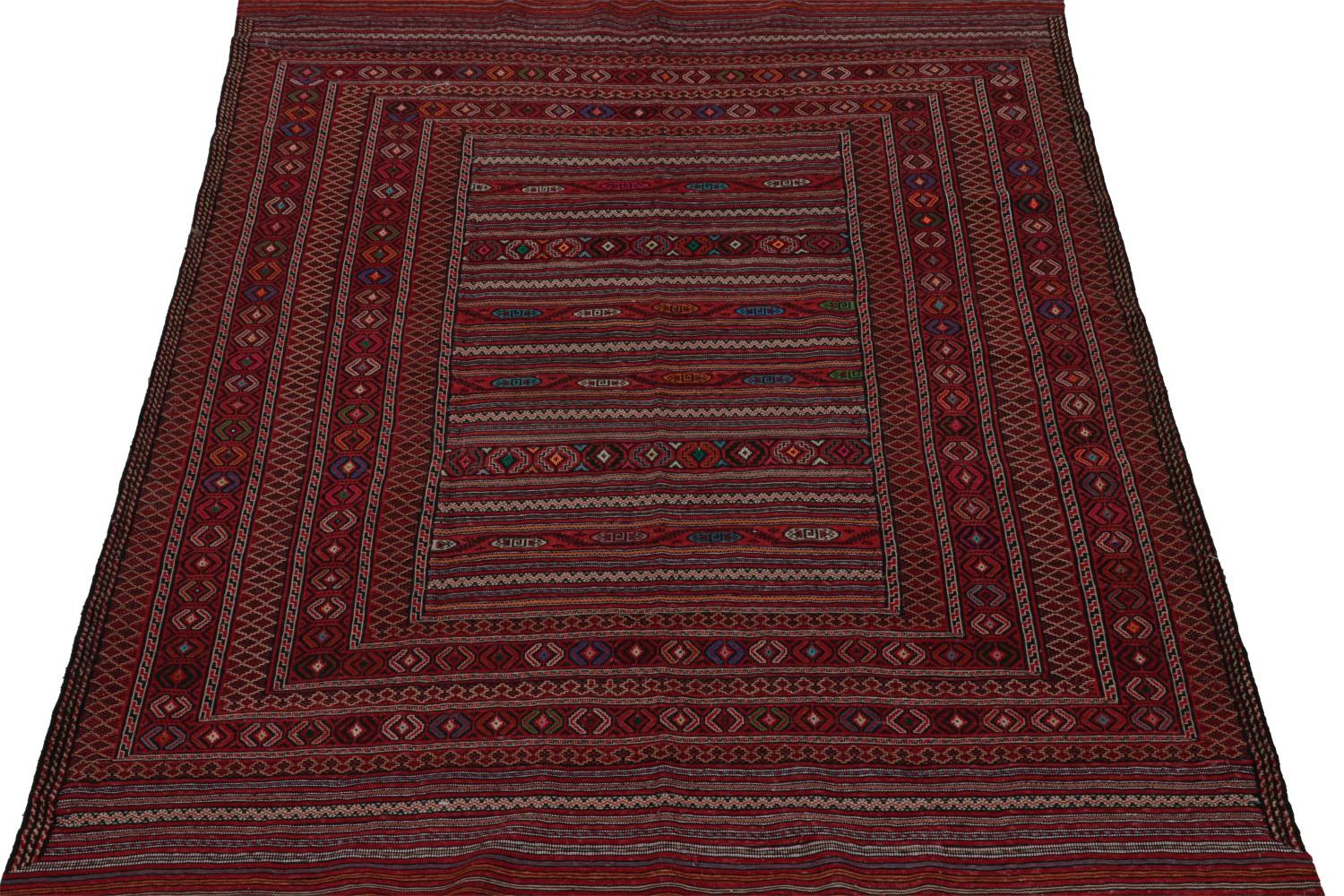 Red Vintage Afghani Baluch Tribal Kilim