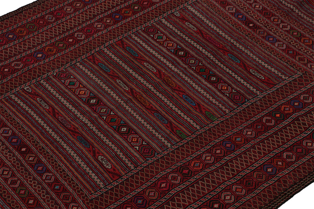 Red Vintage Afghani Baluch Tribal Kilim