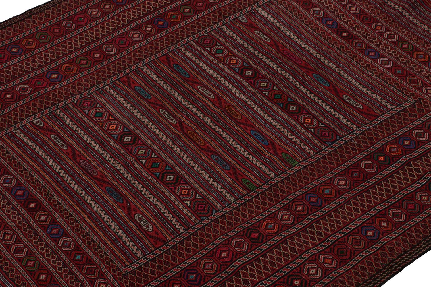 Red Vintage Afghani Baluch Tribal Kilim