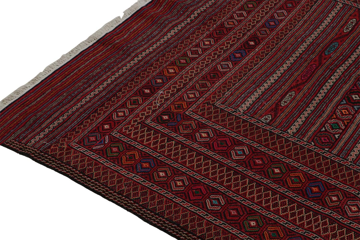 Red Vintage Afghani Baluch Tribal Kilim