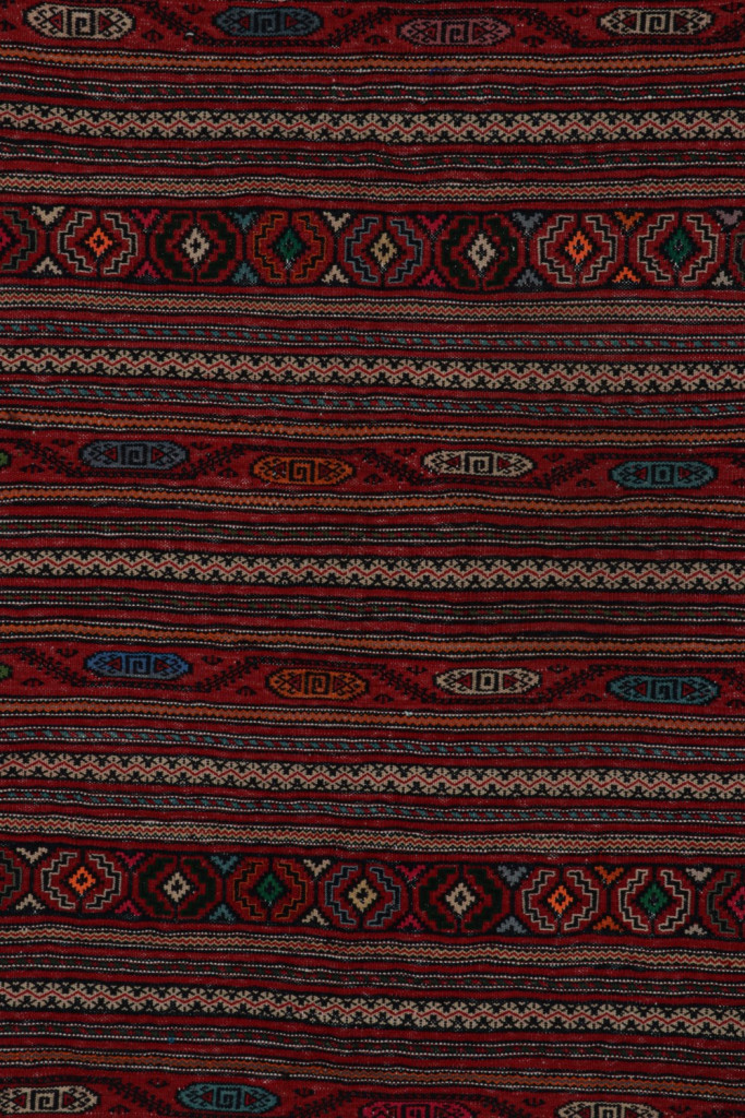 Red Vintage Afghani Baluch Tribal Kilim