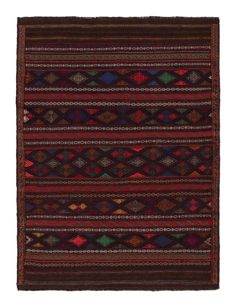 Vintage Baluch Tribal Kilim with Geometric Patterns