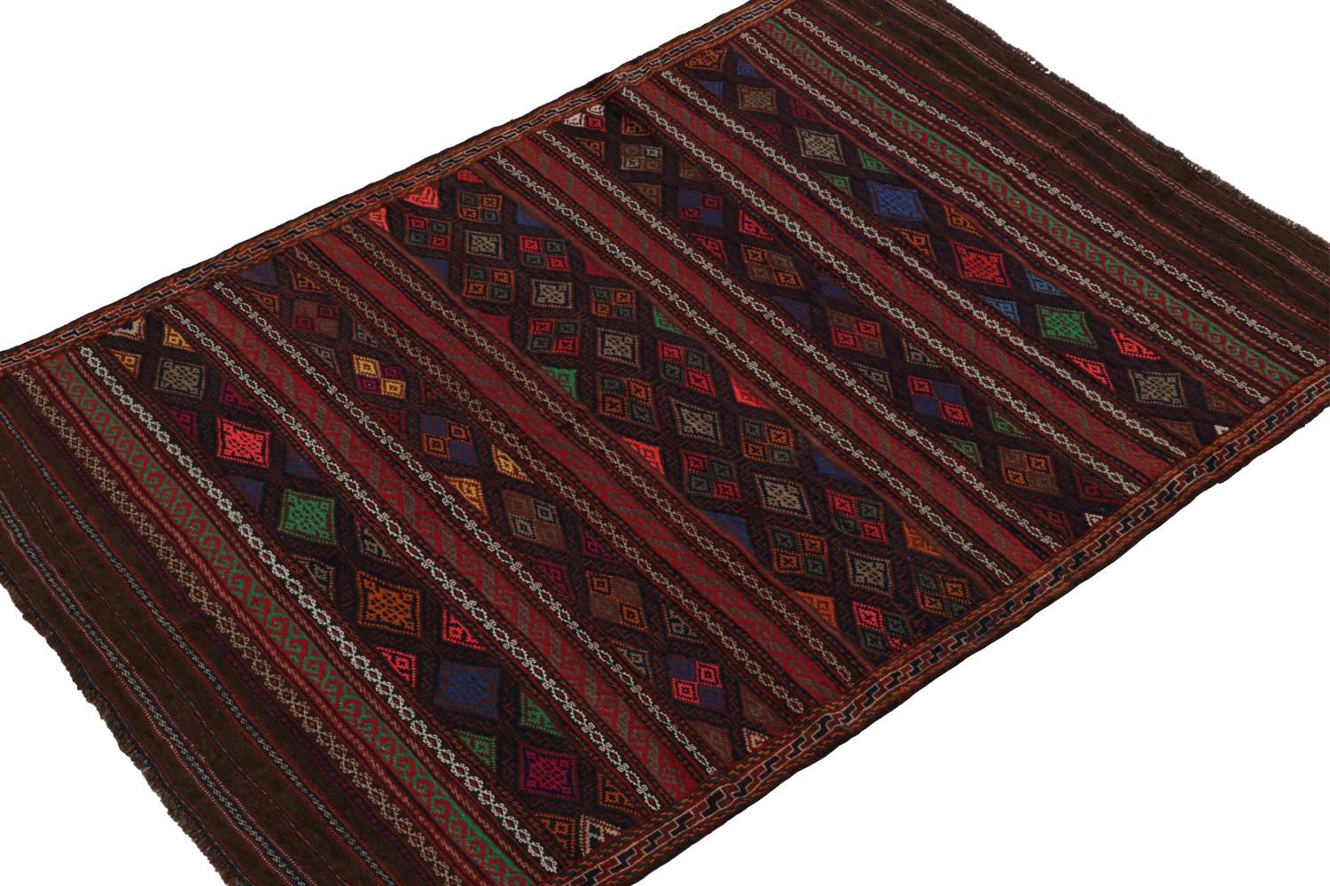 Vintage Baluch Tribal Kilim with Geometric Patterns