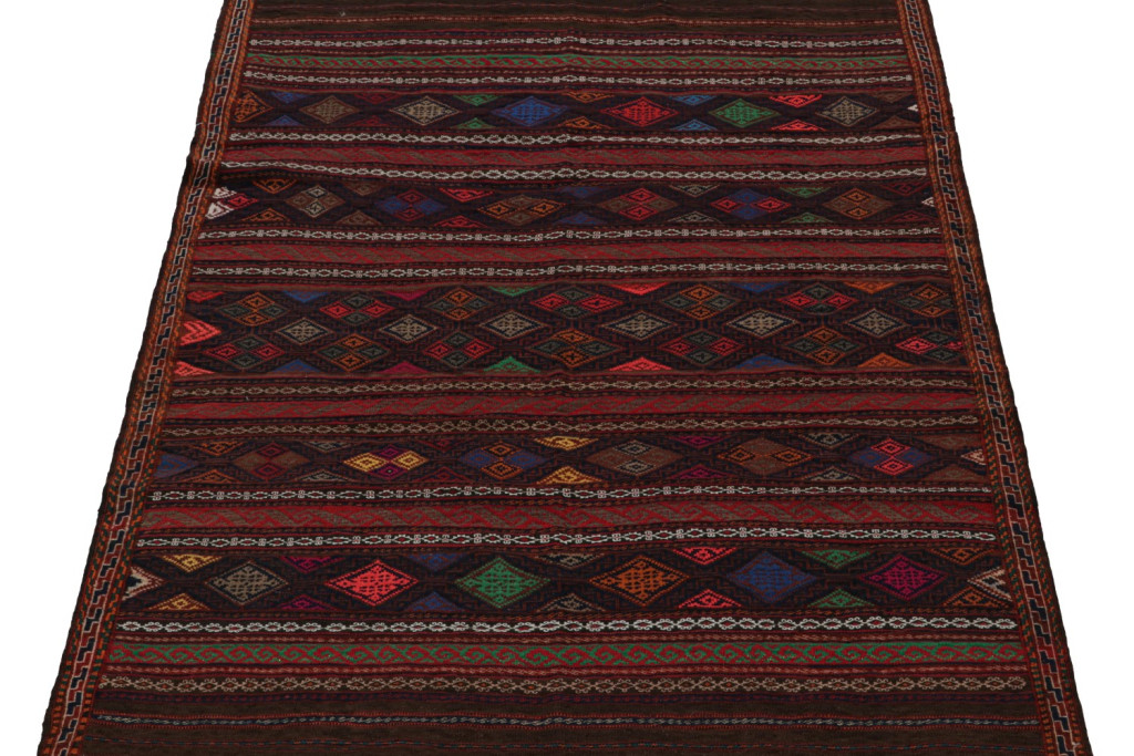 Vintage Baluch Tribal Kilim with Geometric Patterns