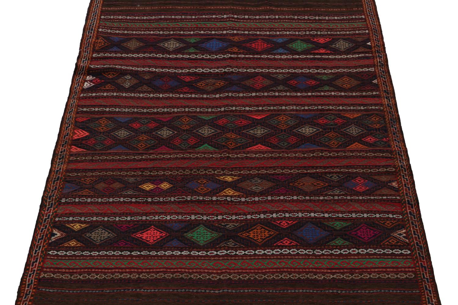 Vintage Baluch Tribal Kilim with Geometric Patterns