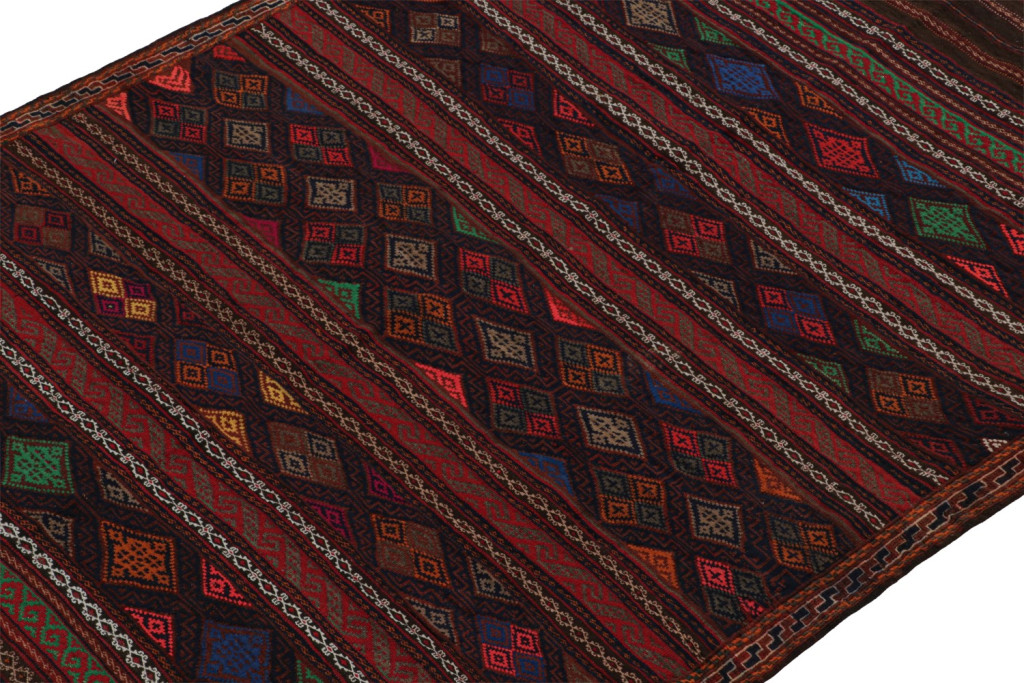 Vintage Baluch Tribal Kilim with Geometric Patterns