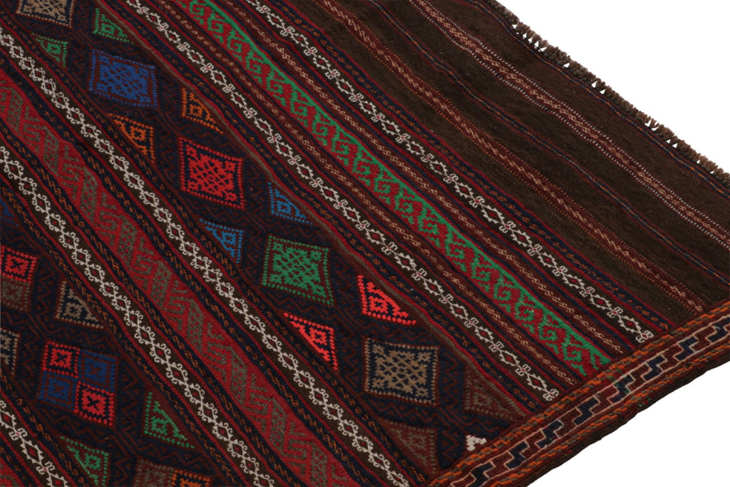 Vintage Baluch Tribal Kilim with Geometric Patterns
