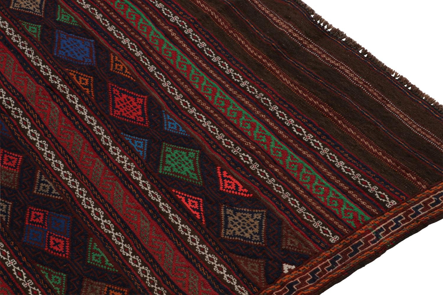Vintage Baluch Tribal Kilim with Geometric Patterns