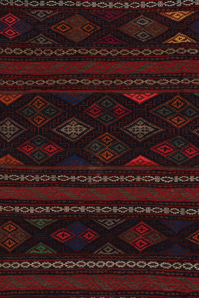 Vintage Baluch Tribal Kilim with Geometric Patterns