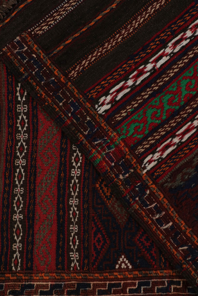 Vintage Baluch Tribal Kilim with Geometric Patterns