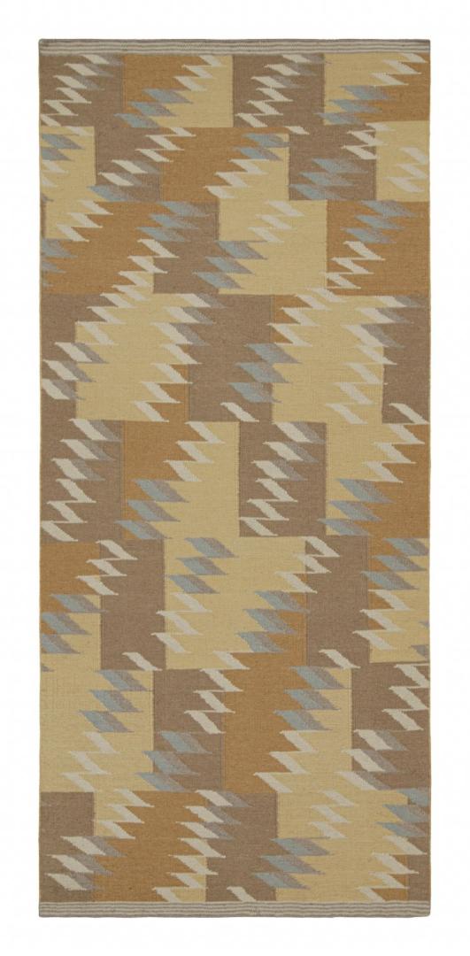 Beige-Brown Custom Scandinavian Kilim Design