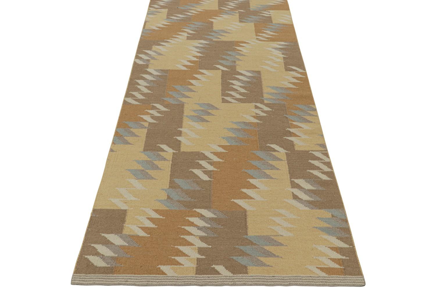 Beige-Brown Custom Scandinavian Kilim Design