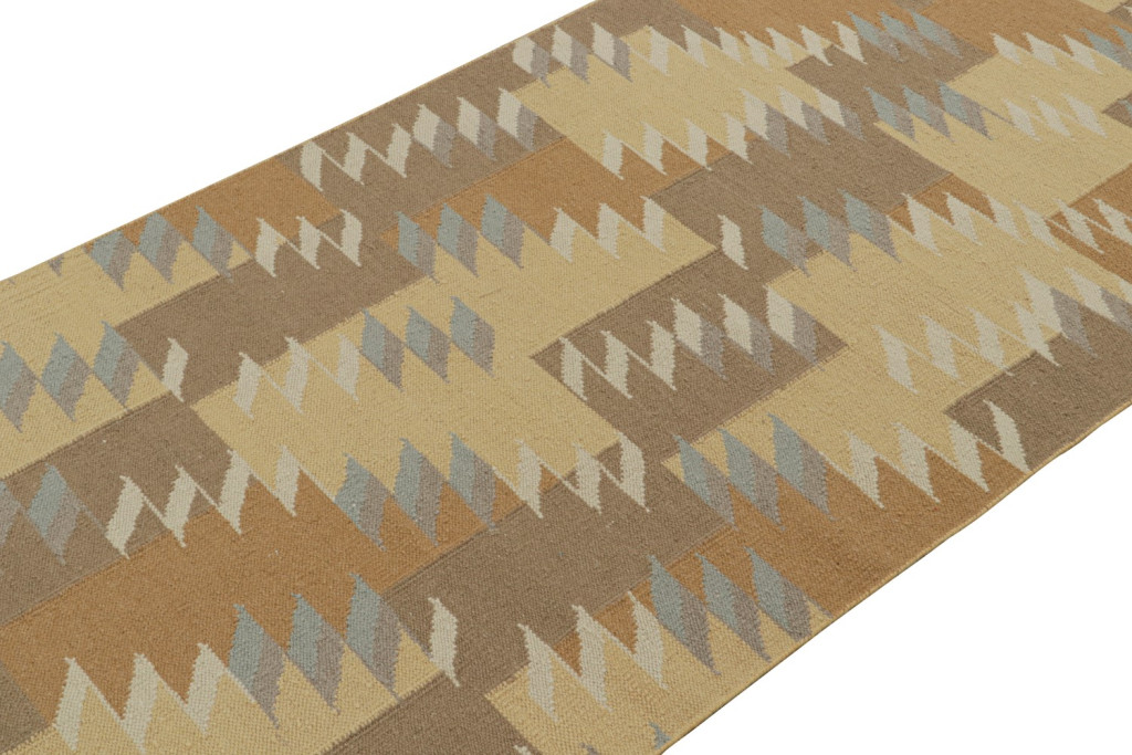 Beige-Brown Custom Scandinavian Kilim Design