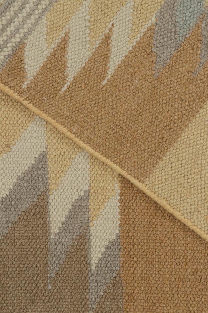 Beige-Brown Custom Scandinavian Kilim Design