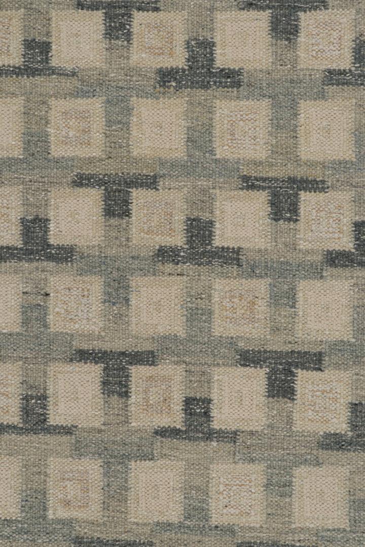 Custom Scandinavian Kilim Rug with Geometric Pattern