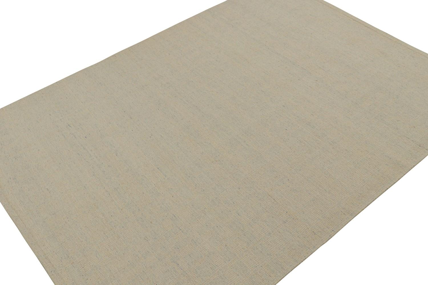 Scandinavian Kilim rug in Beige & Blue