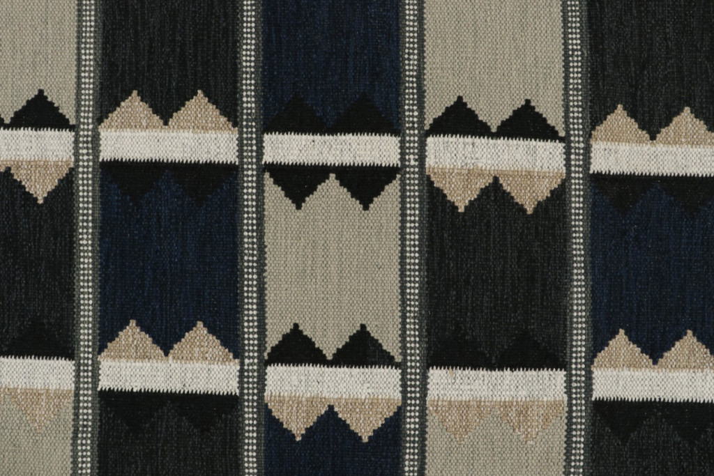 Scandinavian Kilim Rug in Blue and Gray