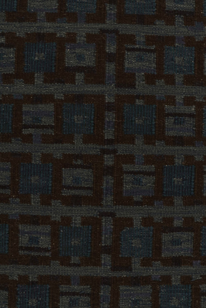 Scandinavian Kilim Rug in Blue and Brown