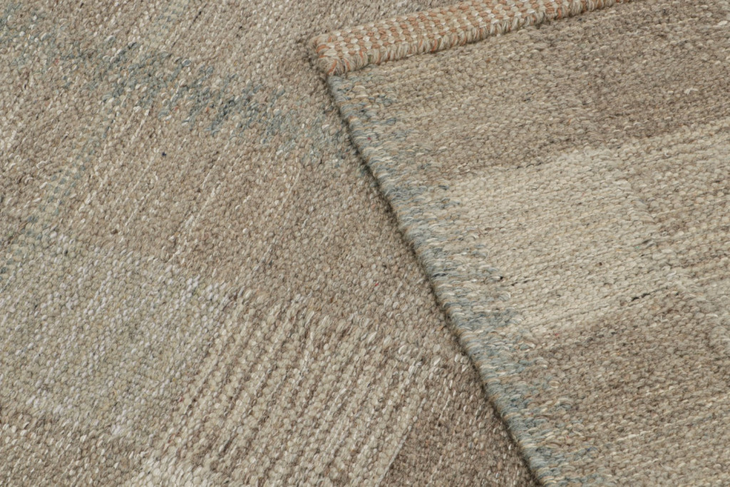 Swedish Scandinavian Kilim in Beige-Brown