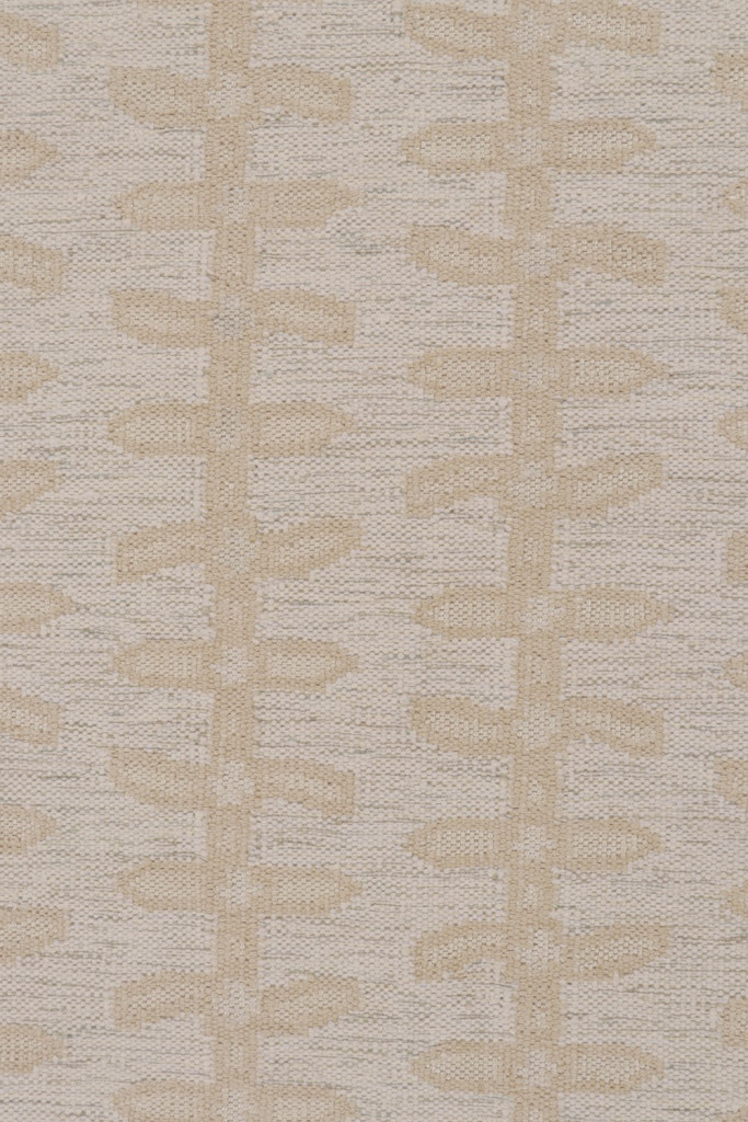 Scandinavian Kilim with Beige Floral Patterns
