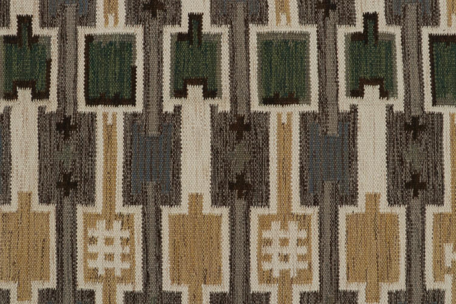 Oversized Scandinavian Kilim with Geometric Patterns