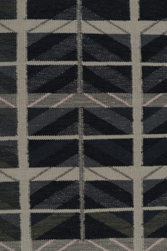 Scandinavian Kilim Rug in Blue and Gray