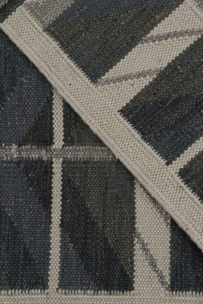 Scandinavian Kilim Rug in Blue and Gray