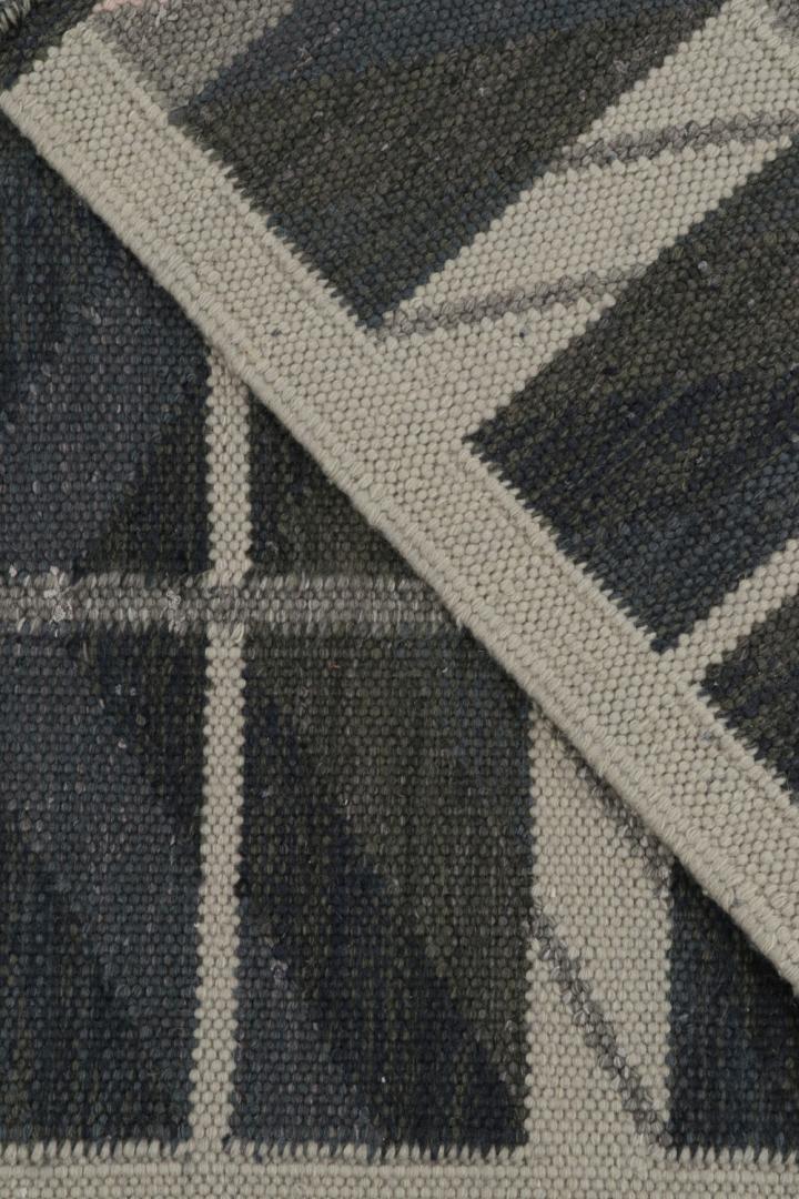 Scandinavian Kilim Rug in Blue and Gray