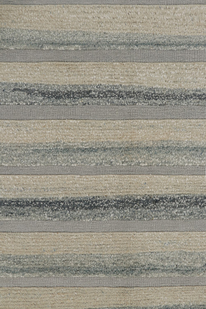 Scandinavian Rug with Blue Stripes