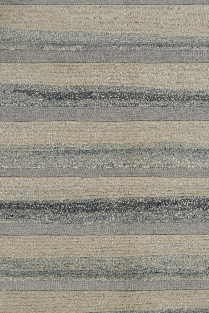 Scandinavian Rug with Blue Stripes
