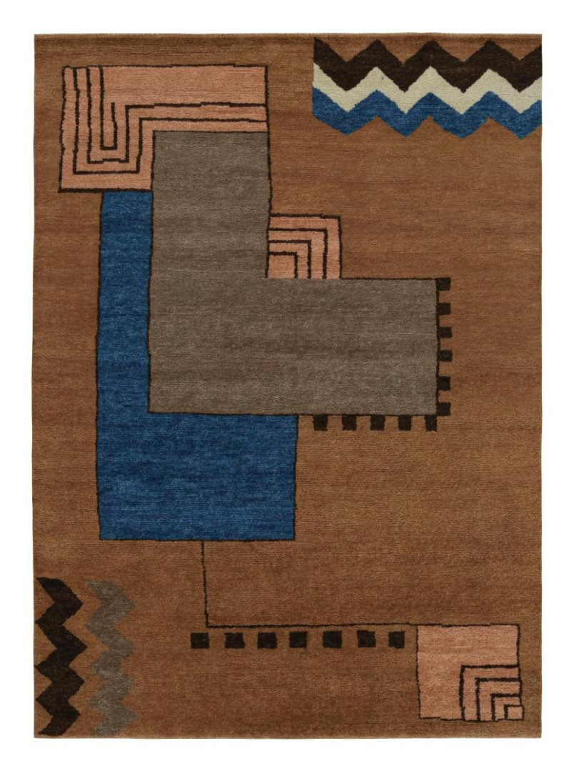 Brown French Art Deco Rug
