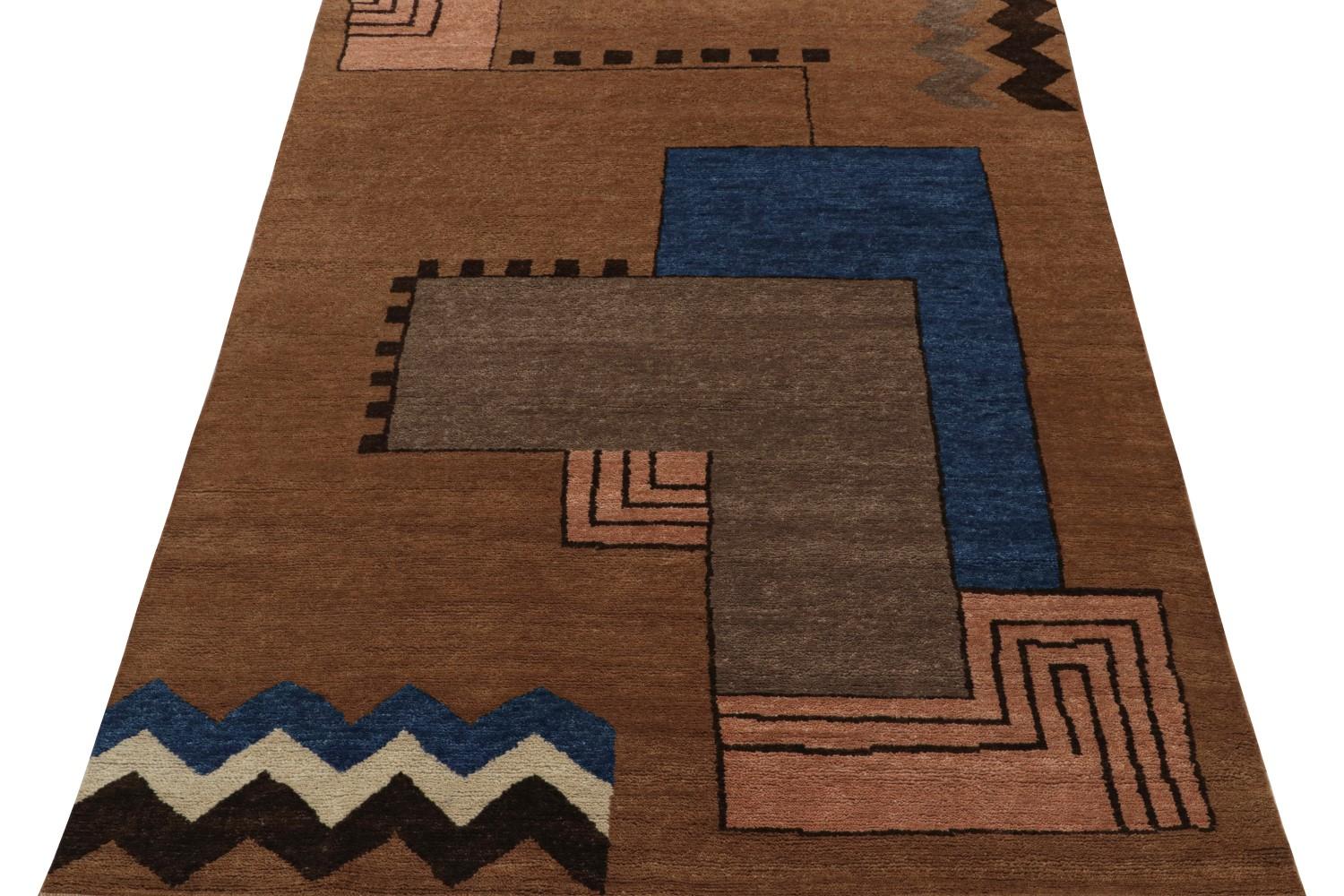 Brown French Art Deco Rug