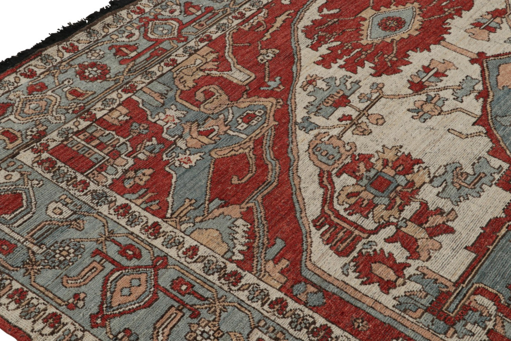 Persian Heriz Rug with Blue Medallion