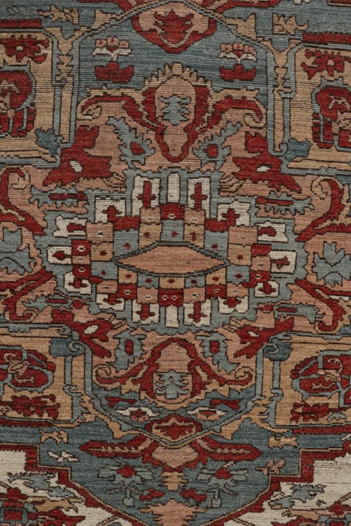 Persian Heriz Rug with Blue Medallion