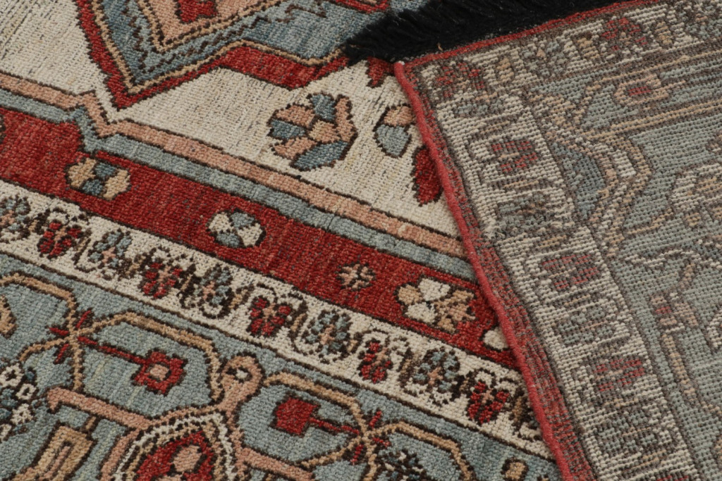 Persian Heriz Rug with Blue Medallion