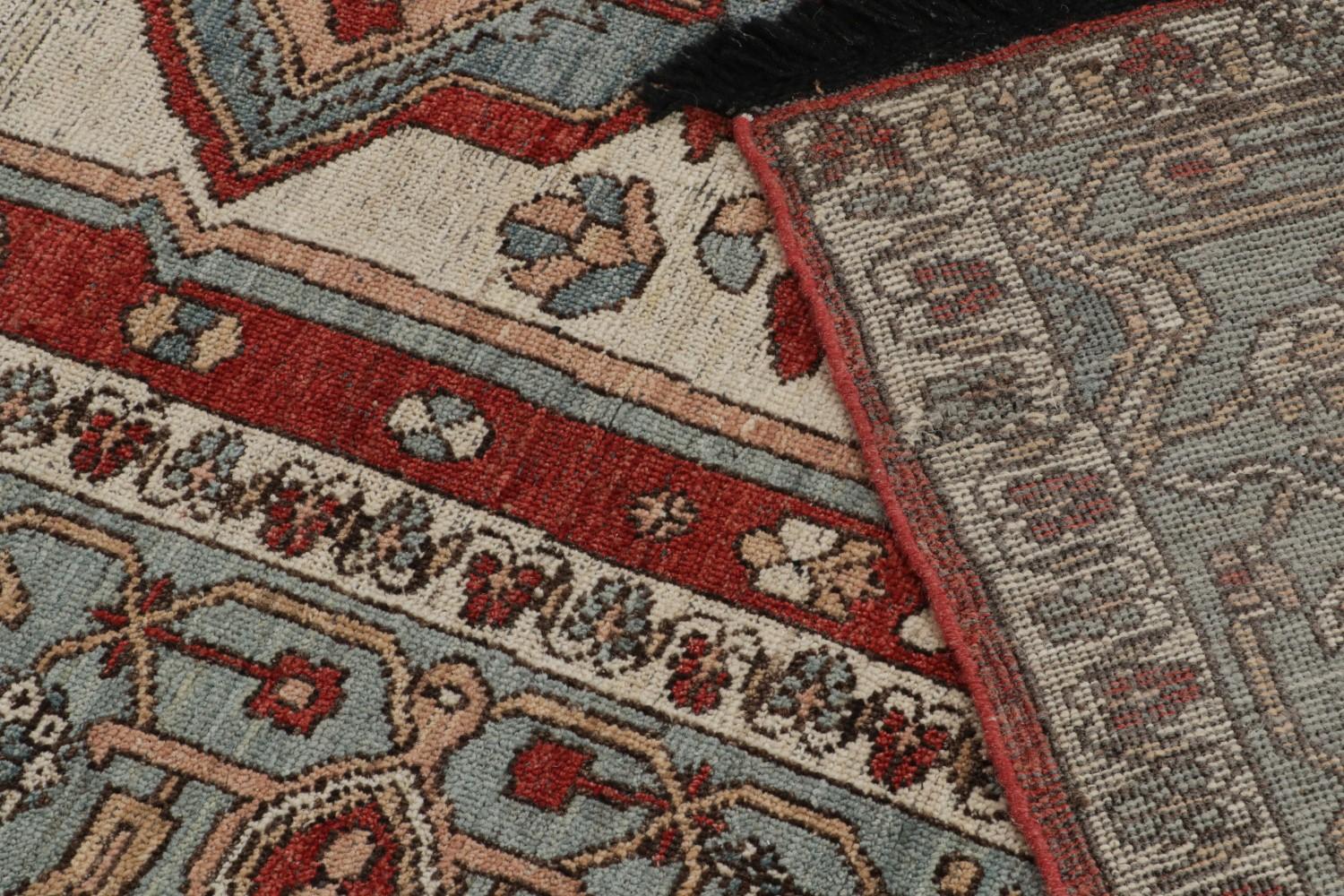 Persian Heriz Rug with Blue Medallion