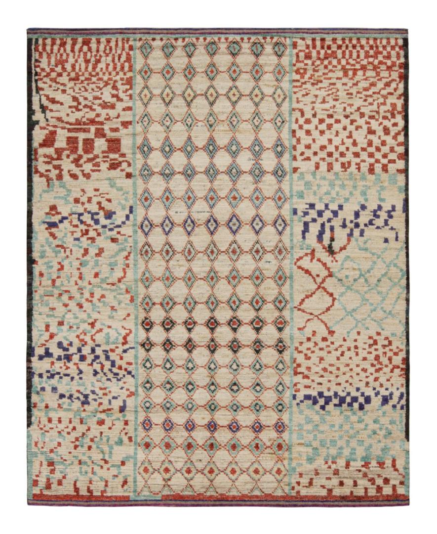 Moroccan Rug with vibrant Geometric Patterns