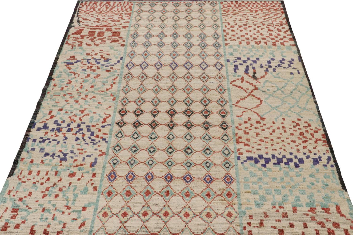Moroccan Rug with vibrant Geometric Patterns