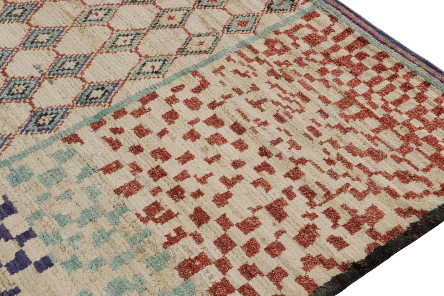 Moroccan Rug with vibrant Geometric Patterns