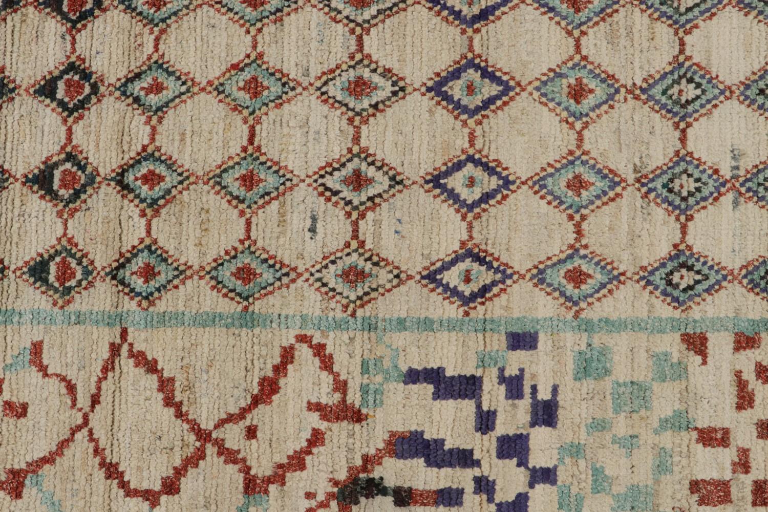 Moroccan Rug with vibrant Geometric Patterns
