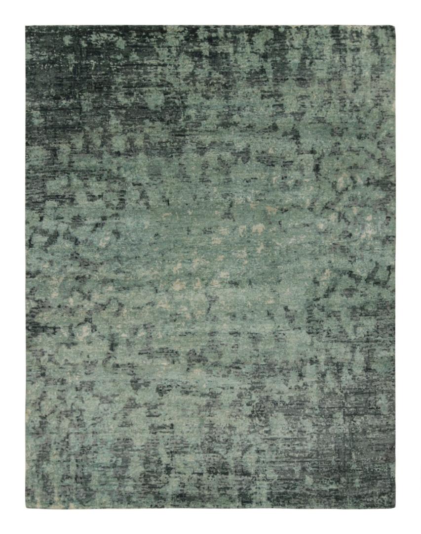 Modern Abstract Rug in Green