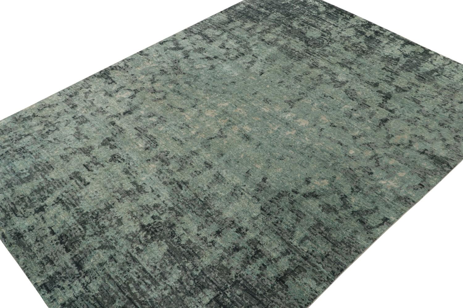 Modern Abstract Rug in Green