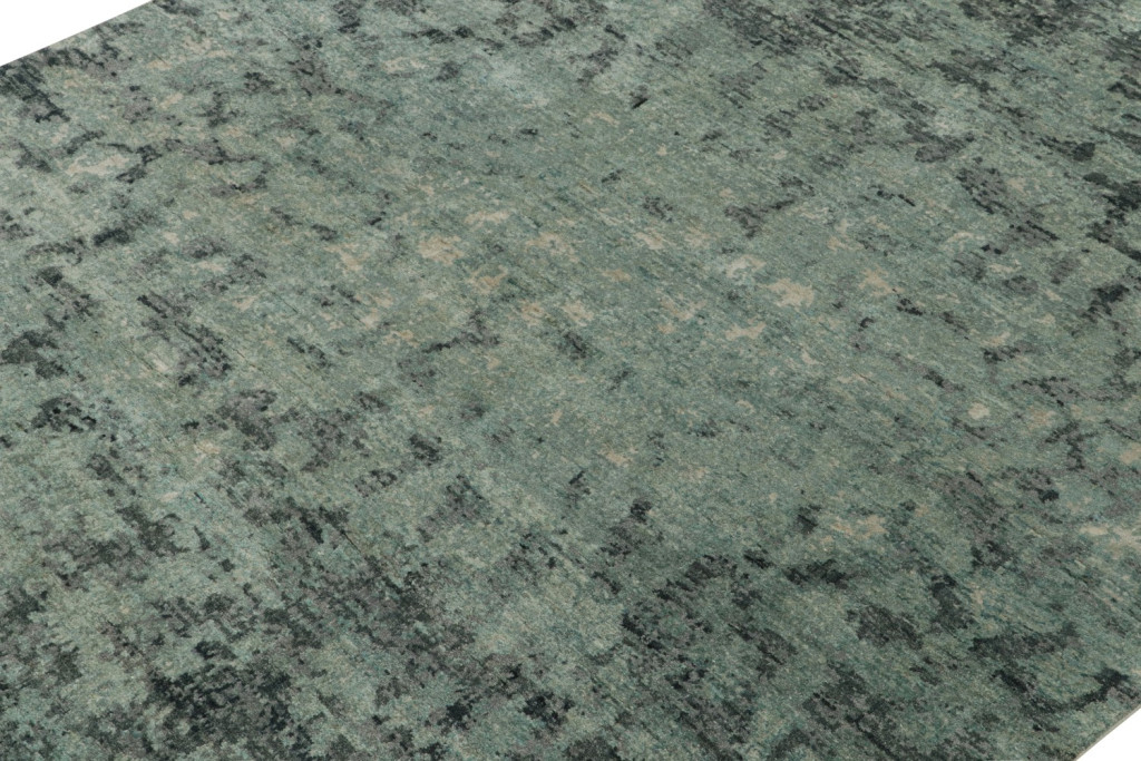 Modern Abstract Rug in Green