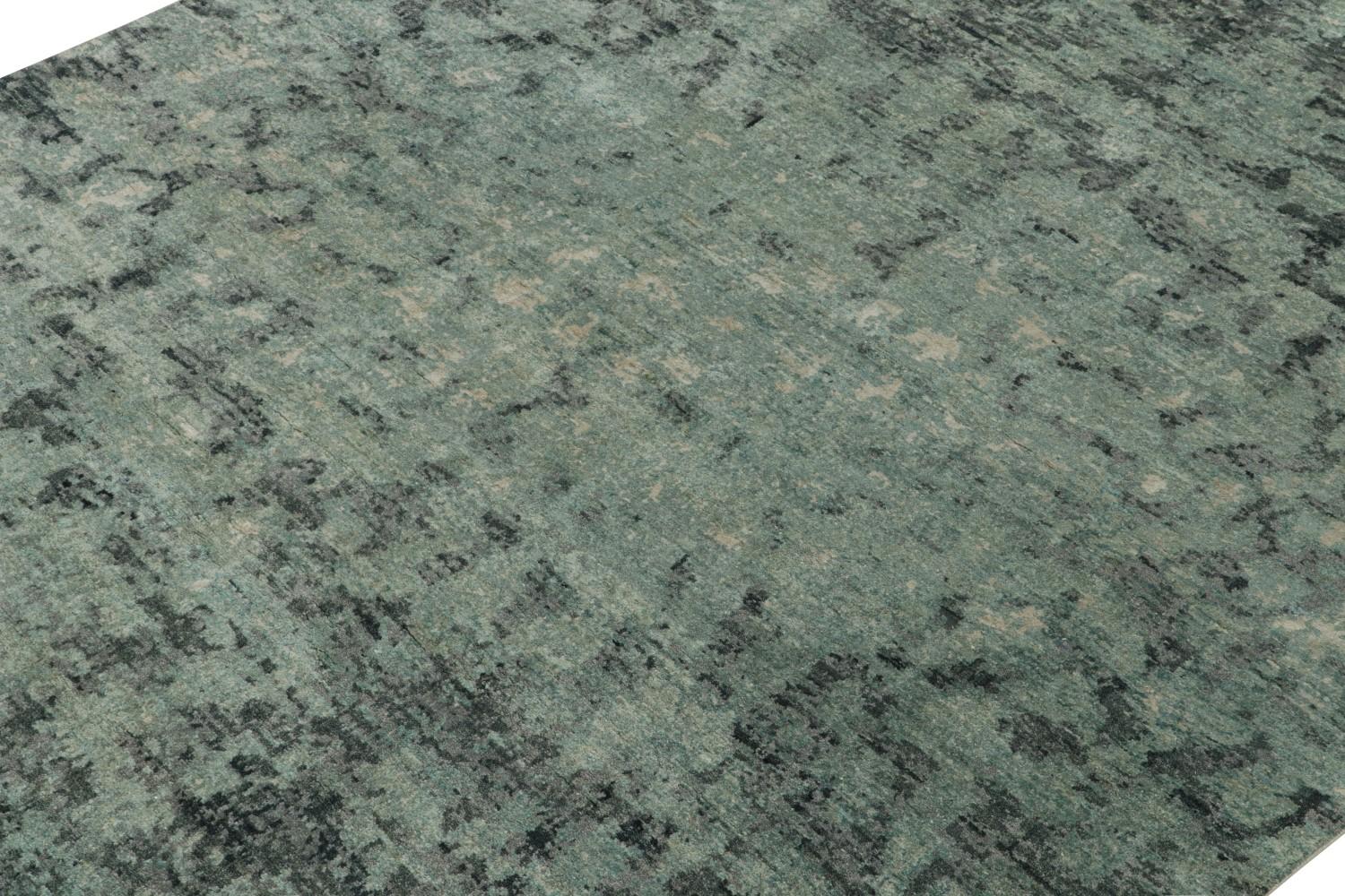 Modern Abstract Rug in Green