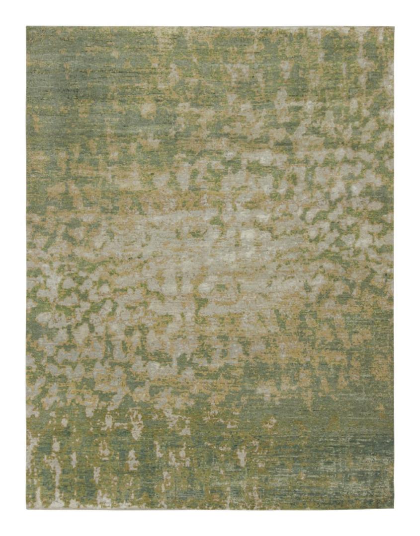 Modern Abstract Rug in Green