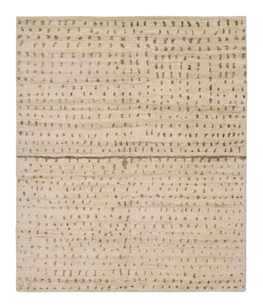 Beige Modern Rug with Abstract Dots Pattern