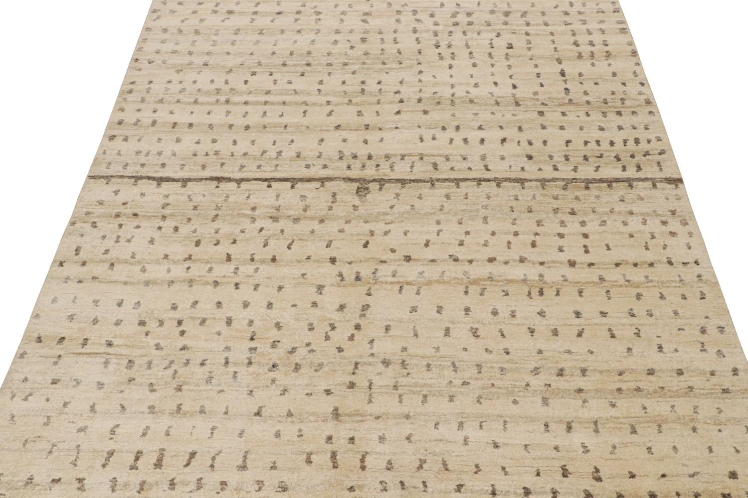 Beige Modern Rug with Abstract Dots Pattern