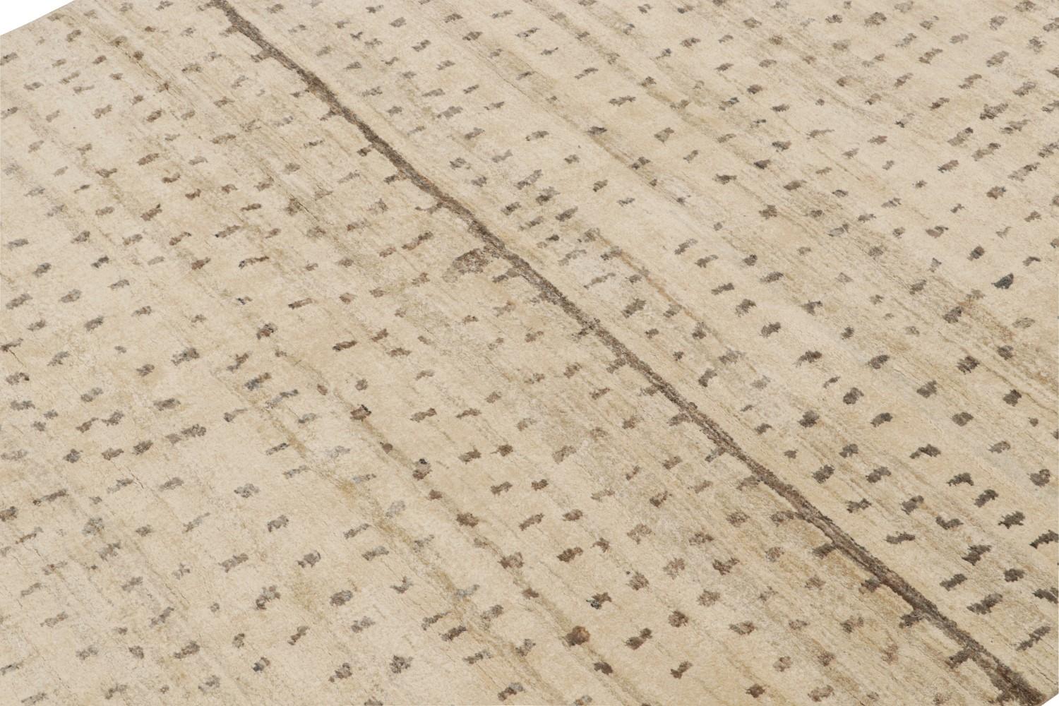 Beige Modern Rug with Abstract Dots Pattern