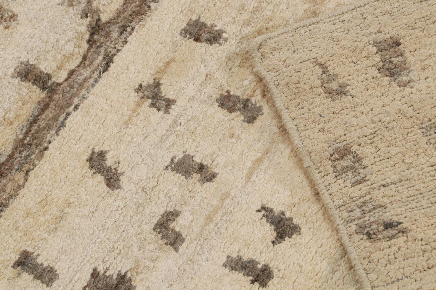 Beige Modern Rug with Abstract Dots Pattern